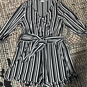 New York and Company Striped Romper